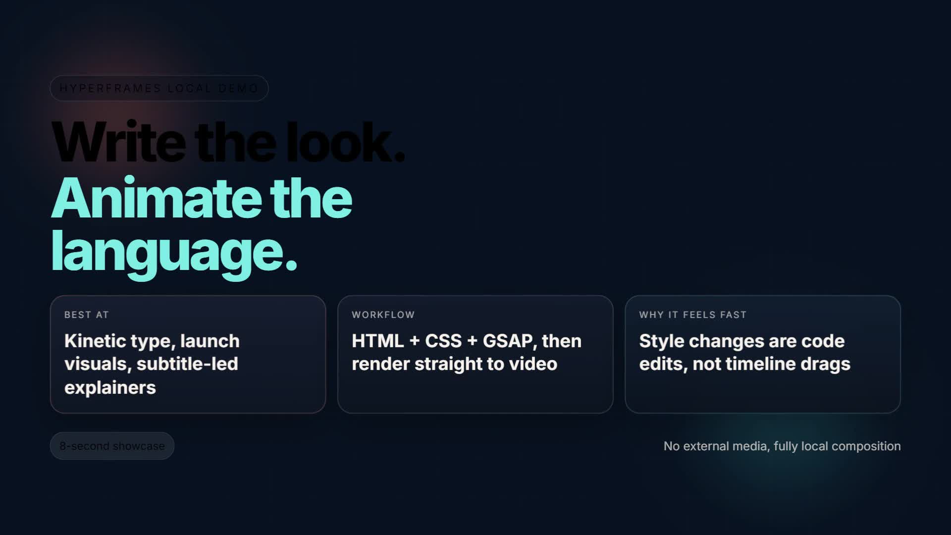 Codex 视频剪辑工作台 HyperFrames 样片封面