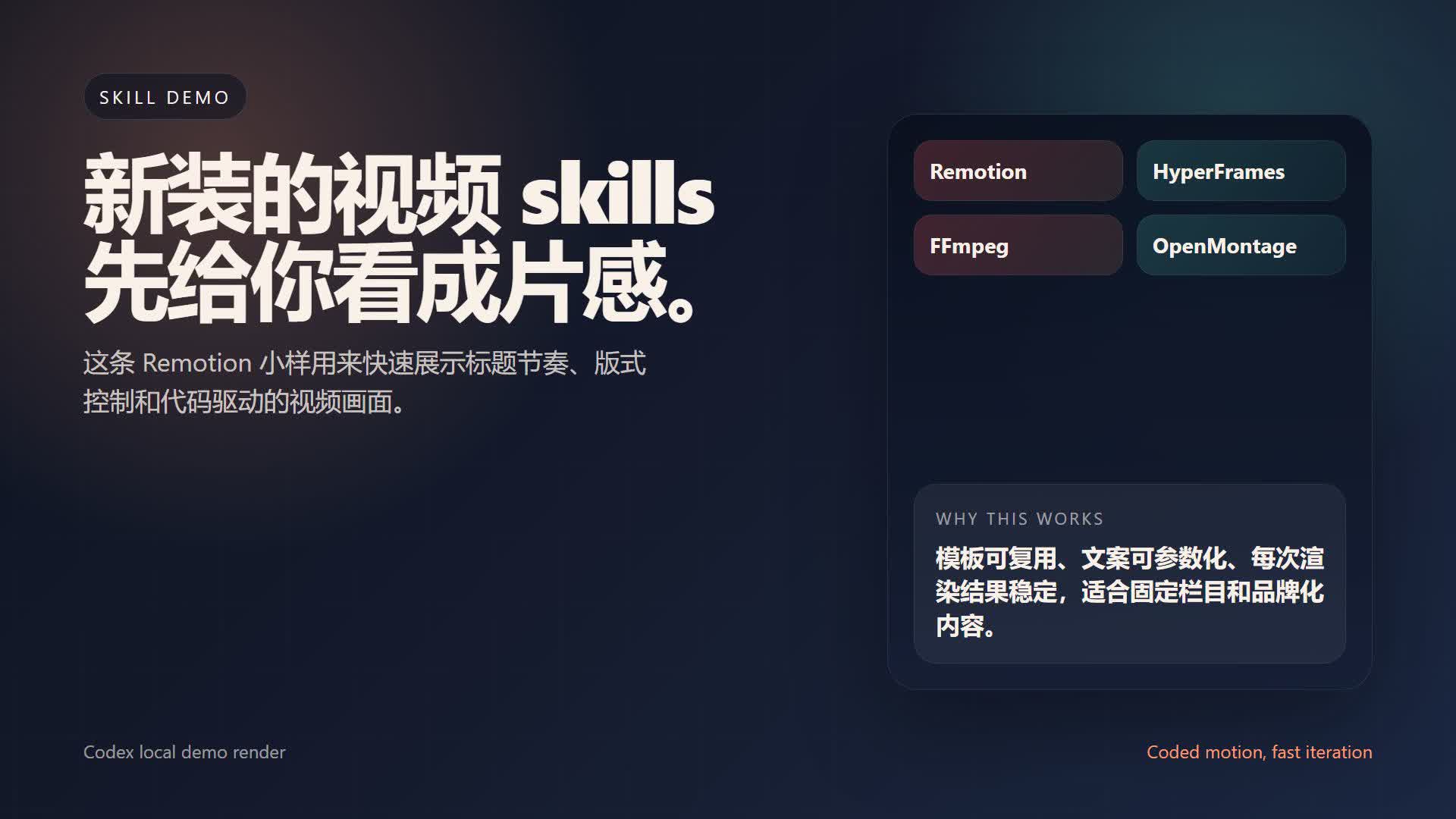Remotion 风格样片封面